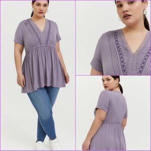 TORRID SUPER SOFT -Knits- NWT Babydoll Top Size 12 (L)